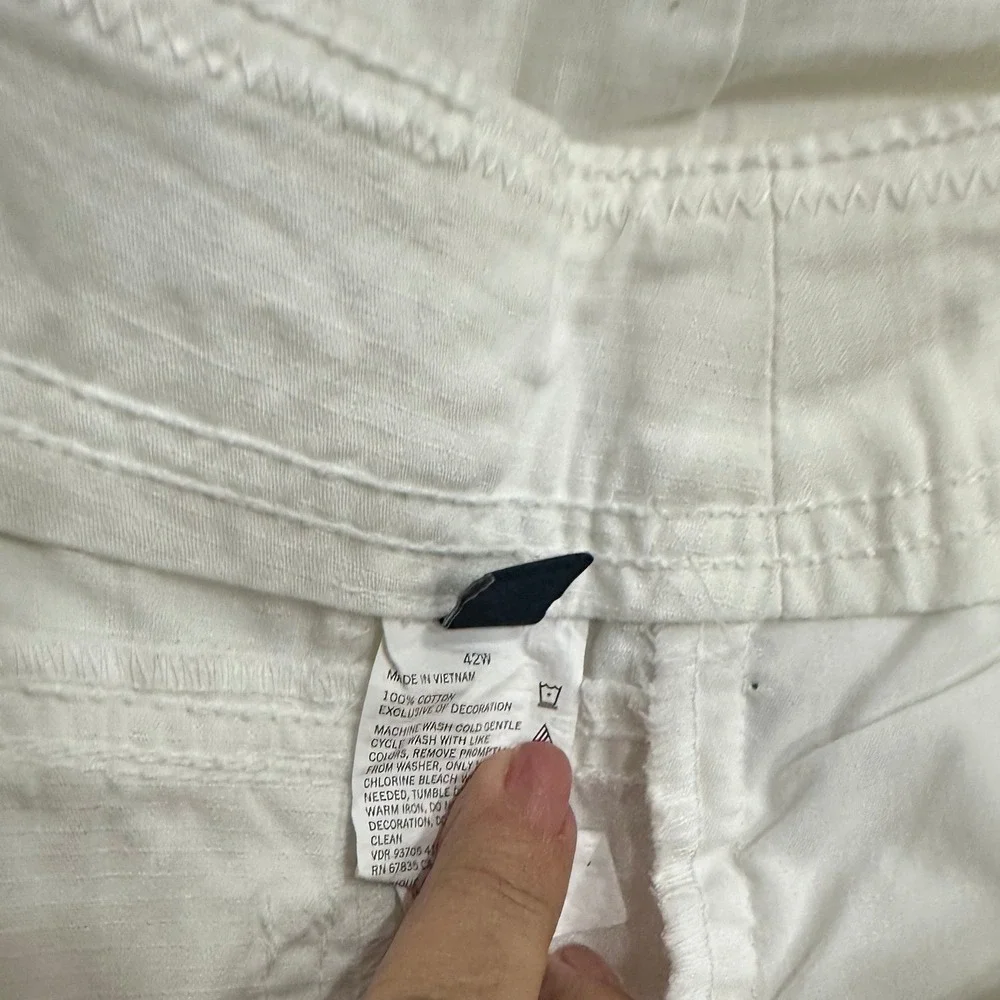 Nautica Cargo Shorts Mens 42 White New Cotton Casual Outdoor Summer Pocketed‎